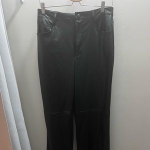 Zara wide leg leather pants